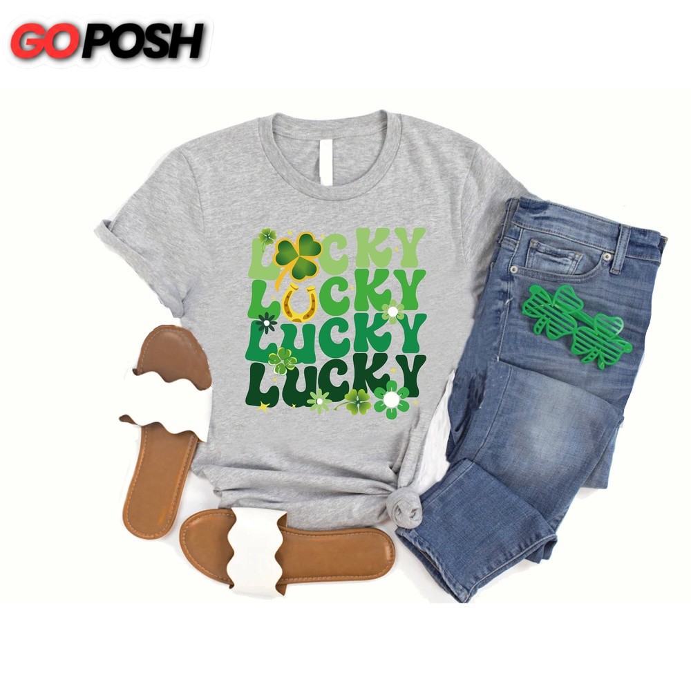 Retro Lucky Shamrock Tshirt, St Patricks Day Shirt, Retro Lucky Shirt, Womens St Patrick’s Day Shirt, Irish Day Tee