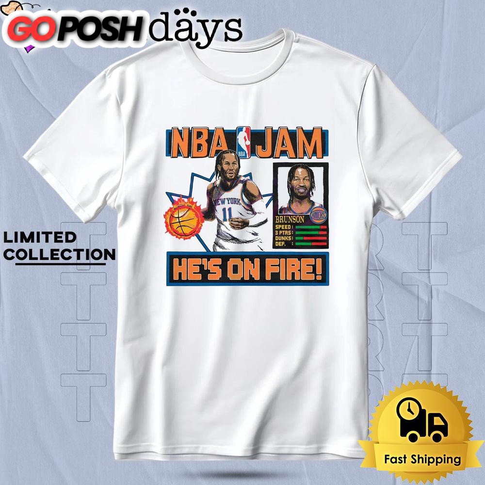 Retro Nba Jam Knicks Jalen Brunson T Shirt