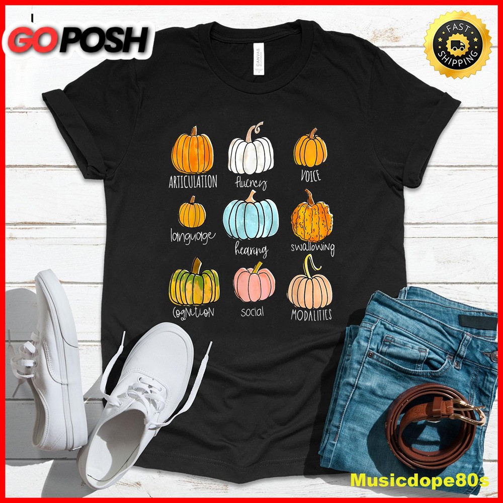 Retro Speech Therapy Pumpkin For Sped Teachers SLP Pumpkin T-Shirt