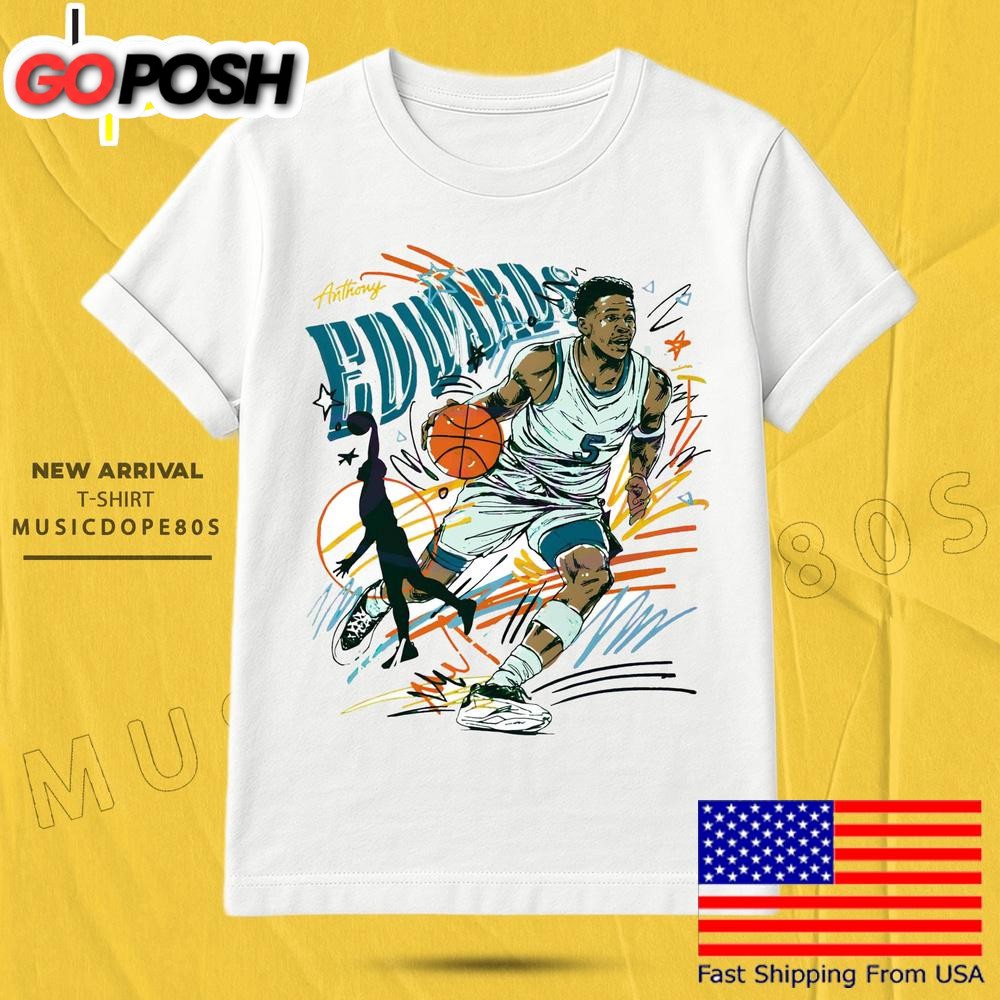 Retro Vintage Anthony Edwards Minnesota Scribble T Shirt