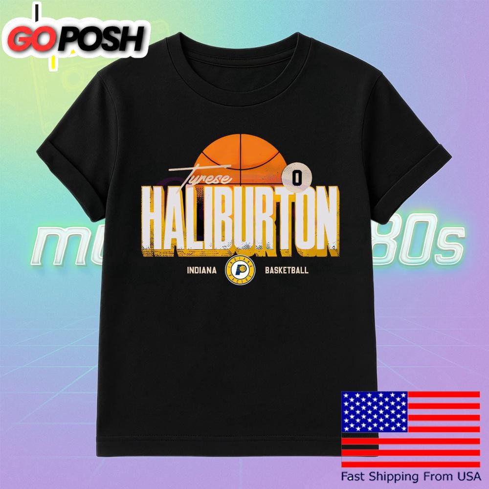 Retro Vintage Tyrese Haliburton Indiana Pacers Basketball Label T Shirt