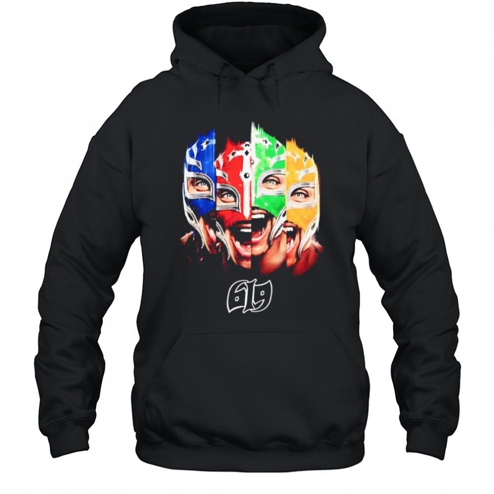 Rey Mysterio WWE big face collage vintage shirt