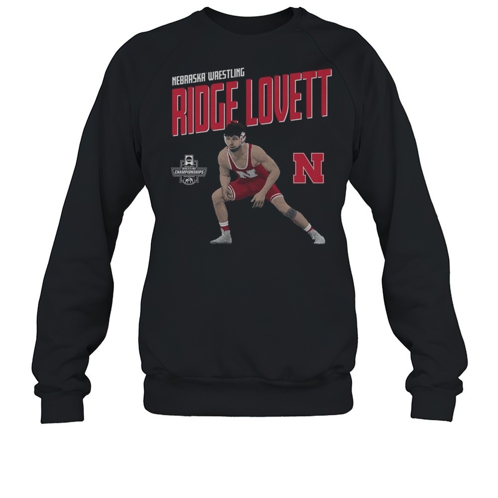 Ridge Lovett Nebraska Cornhuskers NCAA DI Mens Wrestling Championship 2025 Players T-shirt