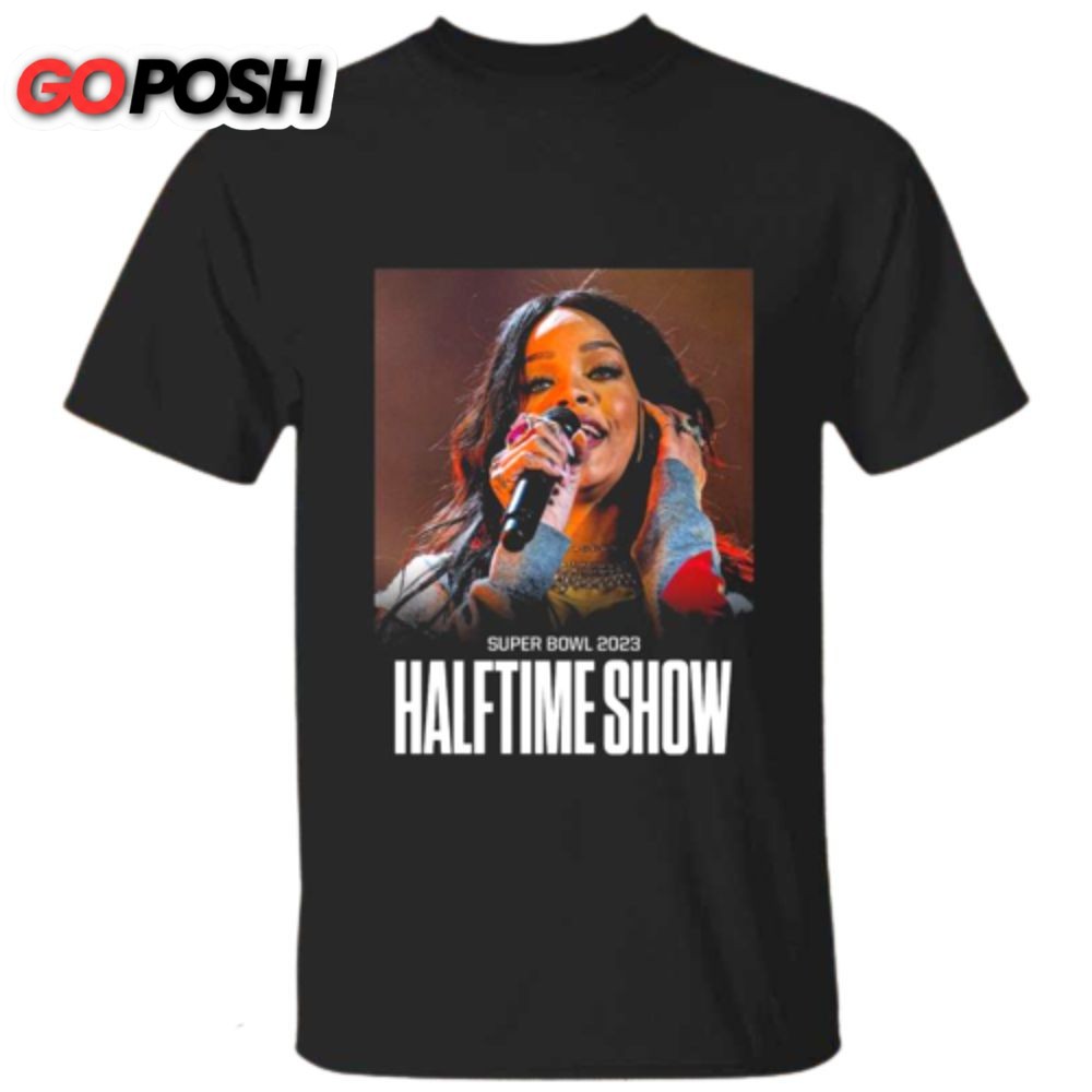 Rihanna Super Bowl Halftime Show 2025 Black T-shirt