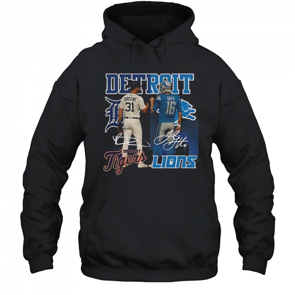Riley Greene Detroit Tigers x Jared Goff Detroit Lions signature sports shirt