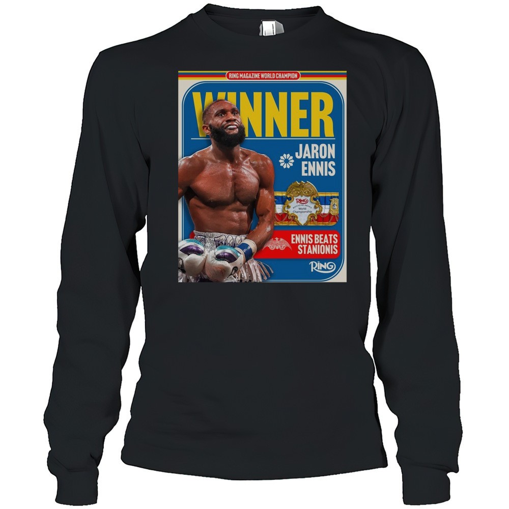 ring-magazine-world-champion-winner-jaron-ennis-ennis-beats-stanionis-2025-poste-62yexyku Ring Magazine World Champion Winner Jaron Ennis Ennis Beats Stanionis 2025 Poster T-shirt