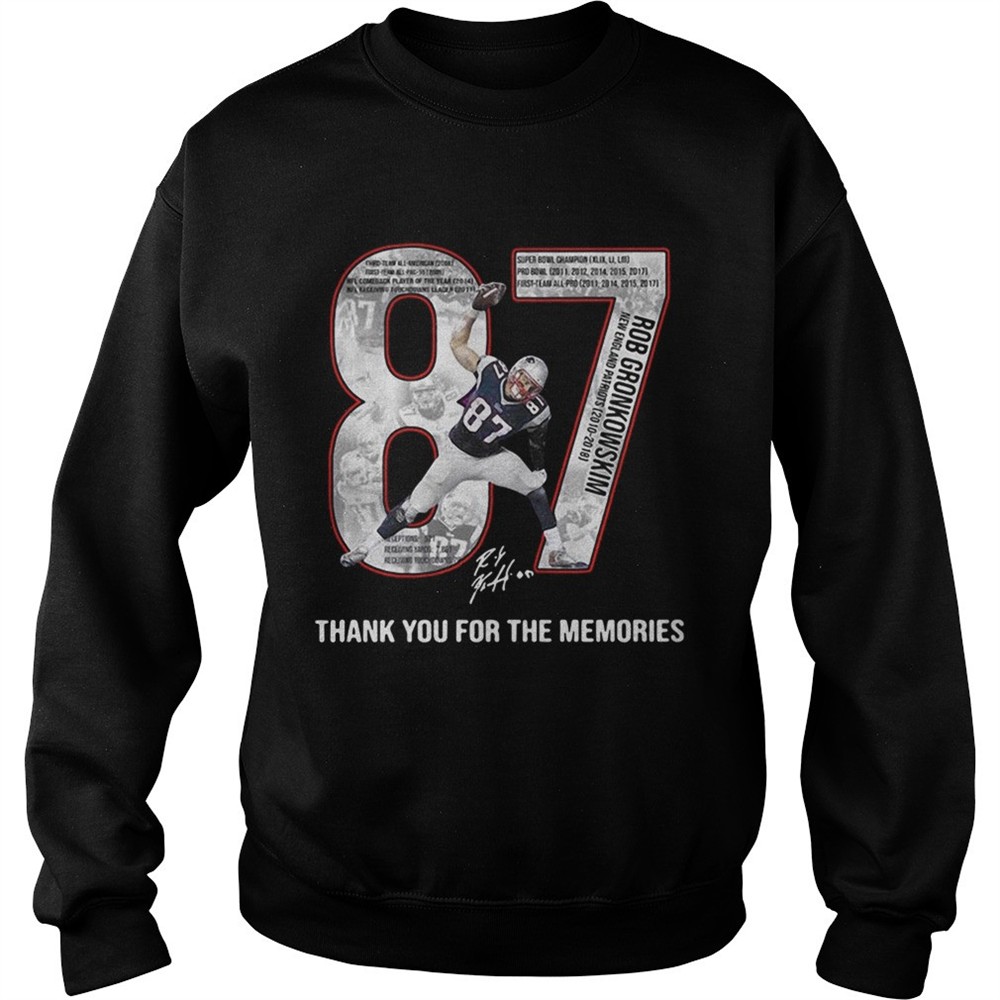 Rob Gronkowski 2010 2018 thank you for the memories tshirt