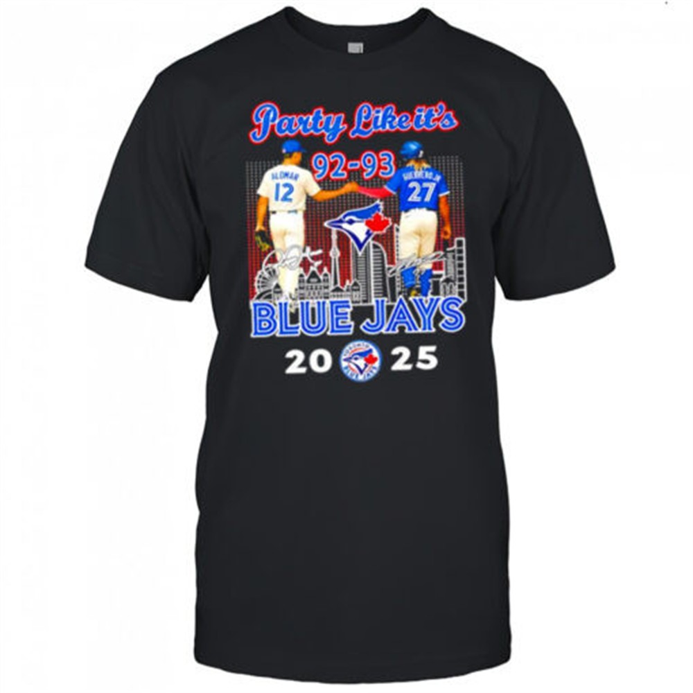 roberto-alomar-vladimir-guerrero-jr-toronto-blue-jays-party-like-its-92-93-si-1kgc8m0q Roberto Alomar & Vladimir Guerrero Jr. Toronto Blue Jays party like its 92 93 signatures players shirt