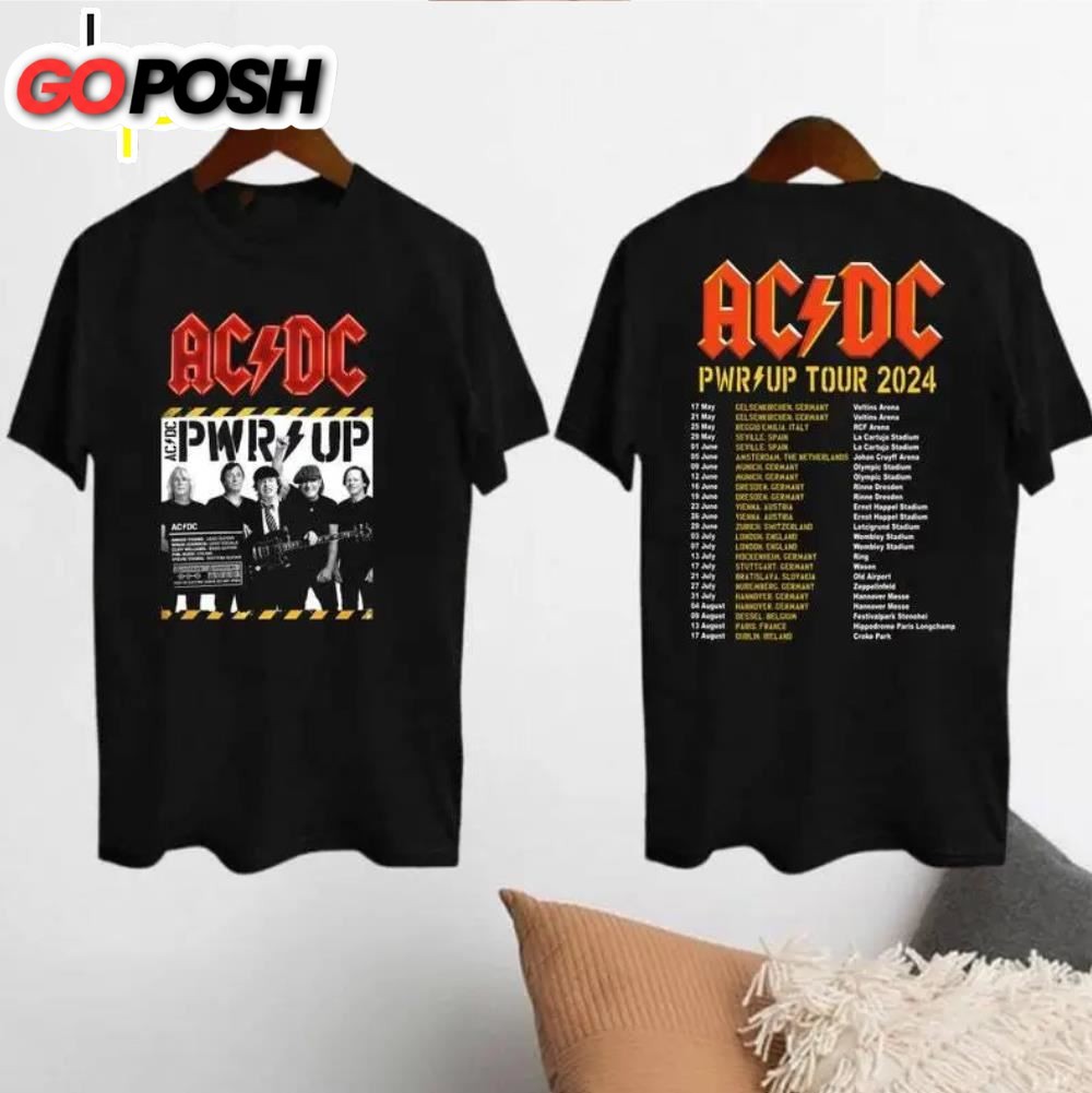 Rock Band ACDC Tour 2024 Shirt, ACDC Pwr Up World Tour 2024 Shirt