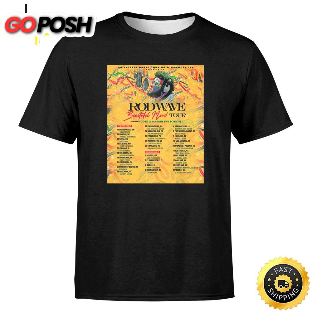 Rod Wave Beautiful Mind Tour T-Shirt
