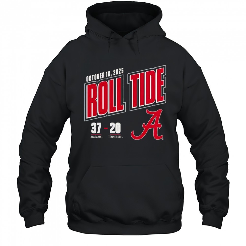 Roll Tide Score 37-20 Alabama Crimson Tide Vs Tennessee Volunteers 2025 T-Shirt