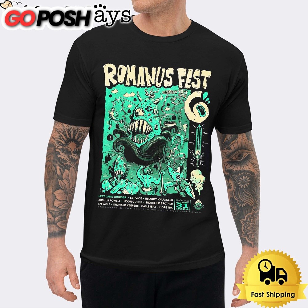 Romanus Fest Evil Corn Alien Artwork With Full Lineup On August 31 2024 Unisex T-Shirt