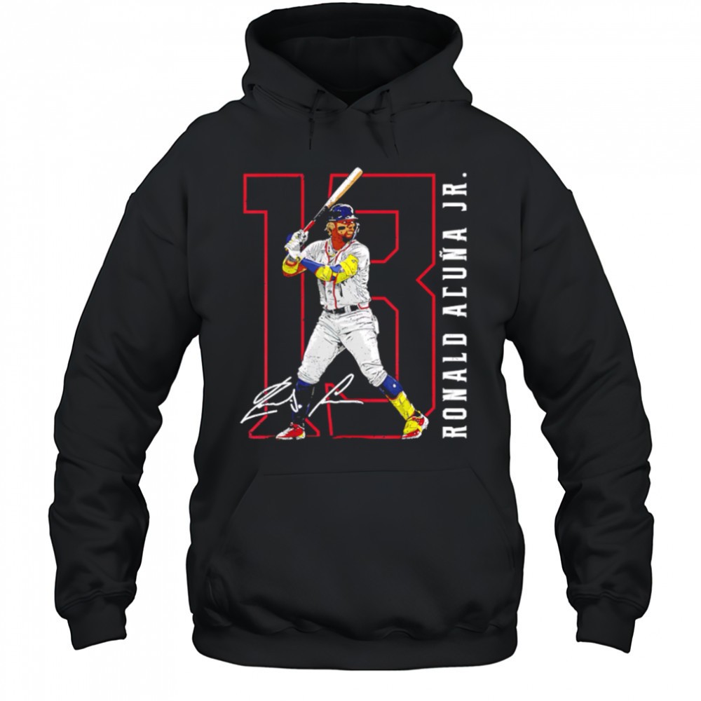 Ronald Acuna Jr. #13 Atlanta Baseball MLB Players signature retro shirt