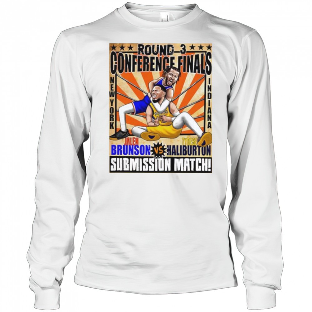 round-3-conference-finals-jalen-brunson-vs-tyrese-haliburton-submission-match-ca-vl5xavpq Round 3 Conference Finals Jalen Brunson vs Tyrese Haliburton submission match caricature shirt
