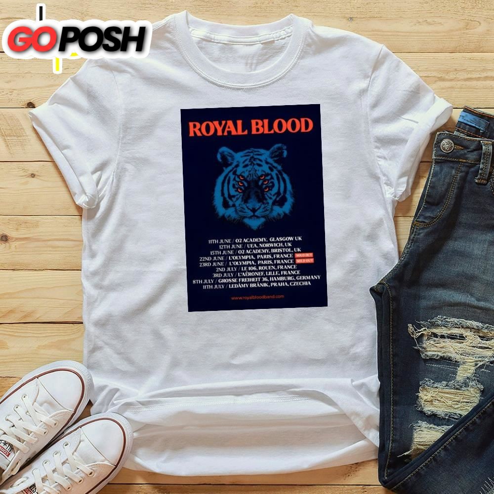 Royal Blood Back To The Water Below 2025 European Tour Poster T-Shirt