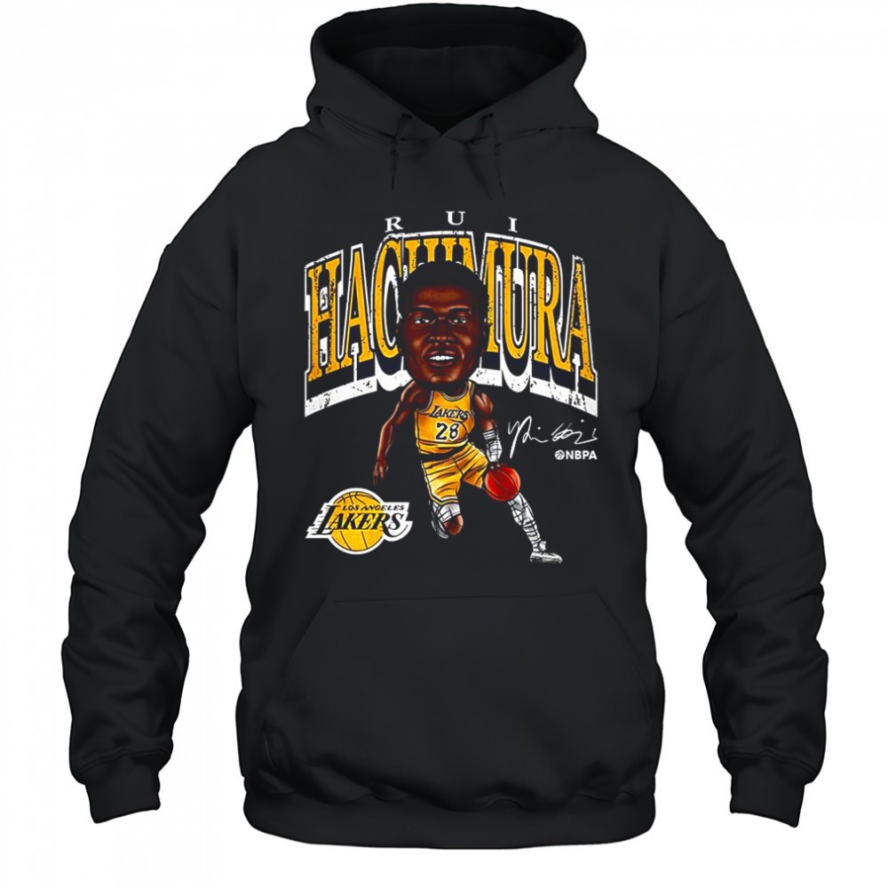 Rui Hachimura Los Angeles Lakers basketball cartoon signature shirt