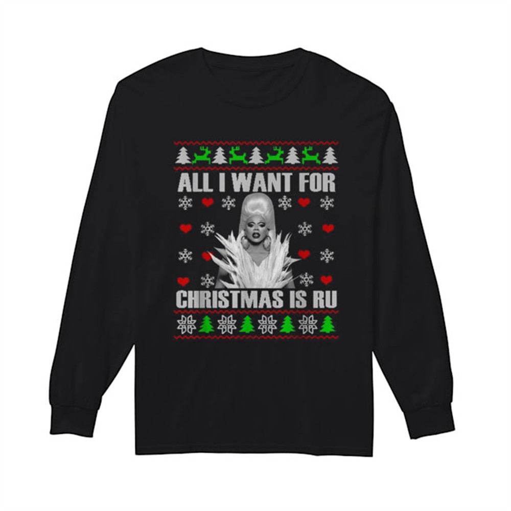 rupaul-all-i-want-for-christmas-is-ru-ugly-christmas-shirt-6b0qzig6 RuPaul All I Want For Christmas Is Ru Ugly Christmas shirt