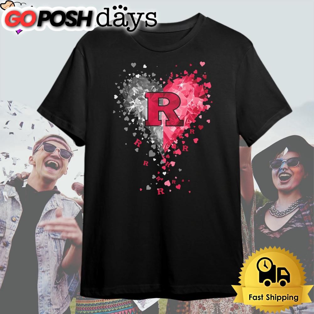 Rutgers Scarlet Knights Crystal Heart T Shirt