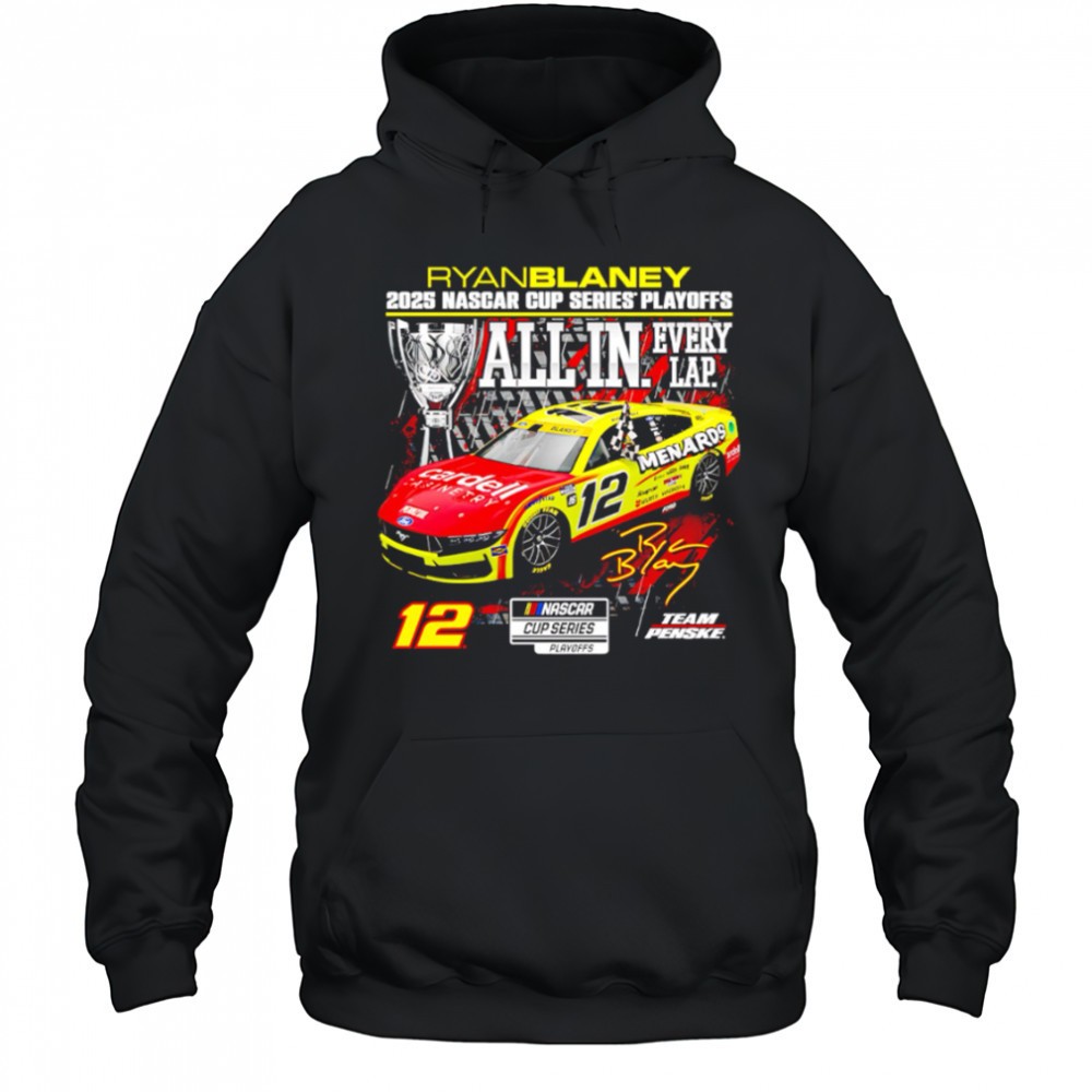 Ryan Blaney Checkered Flag Sports 2025 NASCAR Cup Series Playoffs Menards shirt