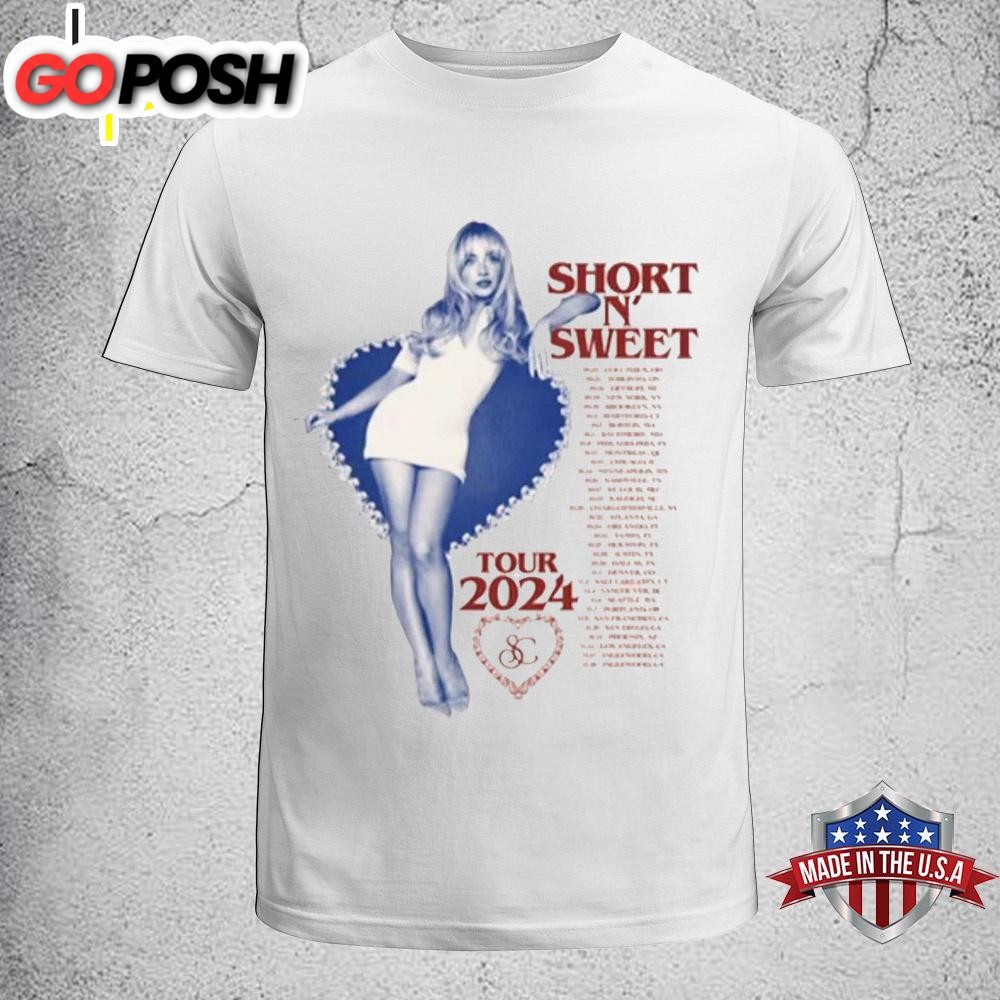 Sabrina Carpenter Merch – Short n’ Sweet Tour Dates Signature Music Unisex T-Shirt
