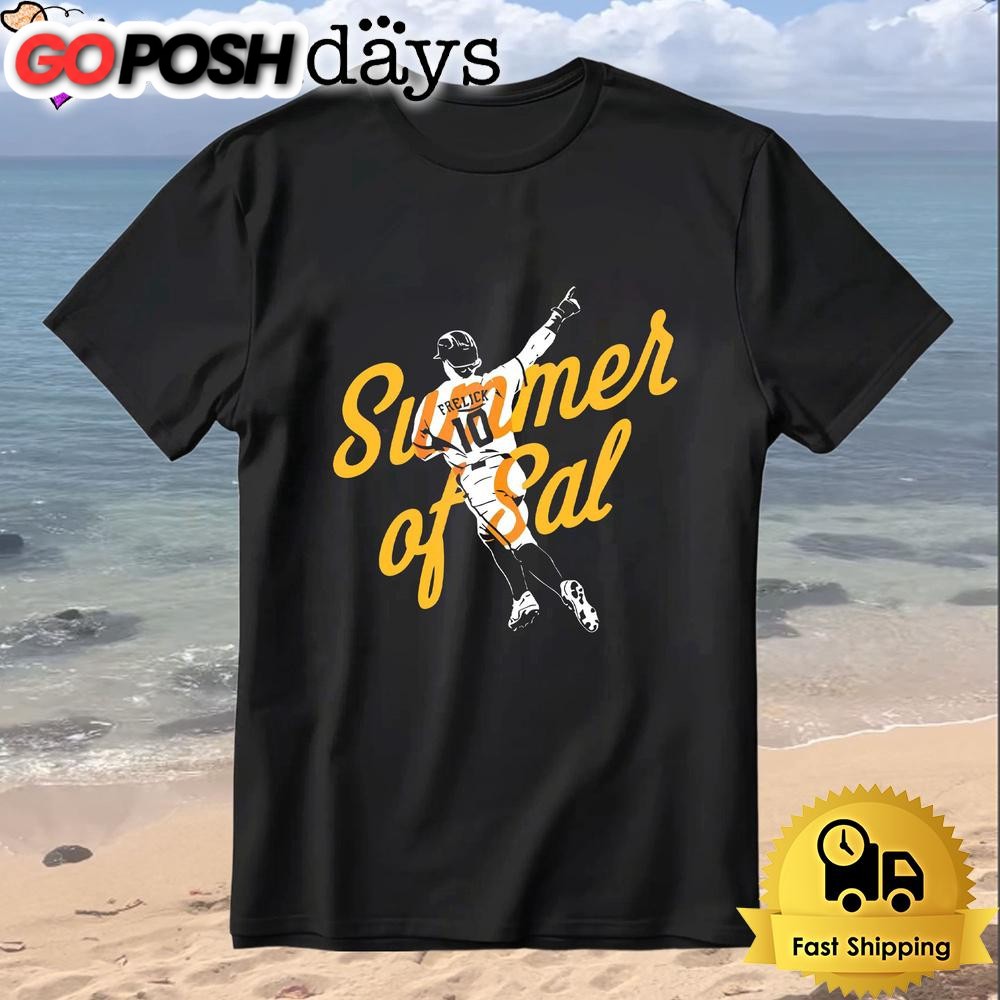 Sal Frelick Summer Of Sal Baseball Player Action Pose Typography T-Shirt