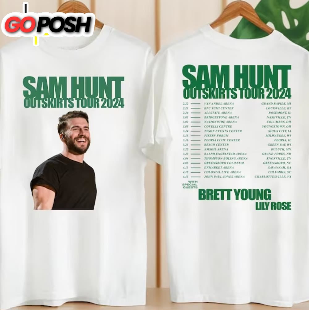 Sam Hunt 2024 Concert Merch, Sam Hunt 2024 Outskirts Tour T-Shirt