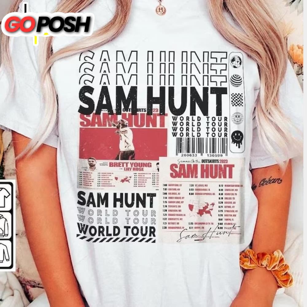 Sam Hunt Y2k Vintage Shirt, Sam Hunt 2025 Tour Shirt