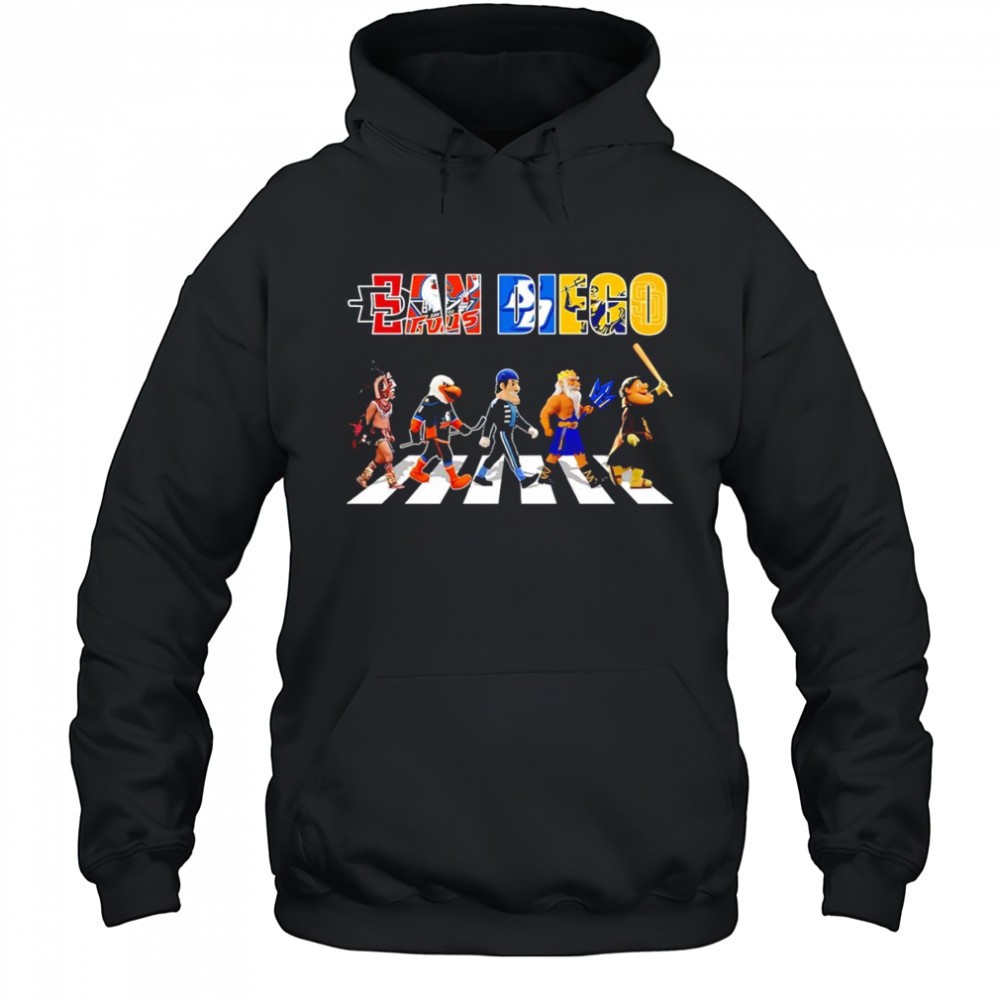 San Diego sports mascot Abbey Road cross road shirt