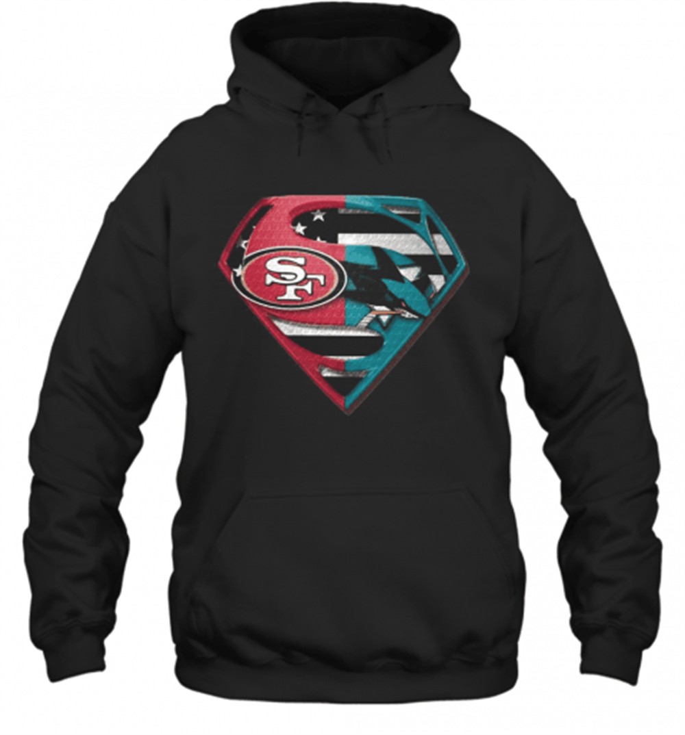 San Francisco 49Ers And Jose Sharks Superman T-Shirt