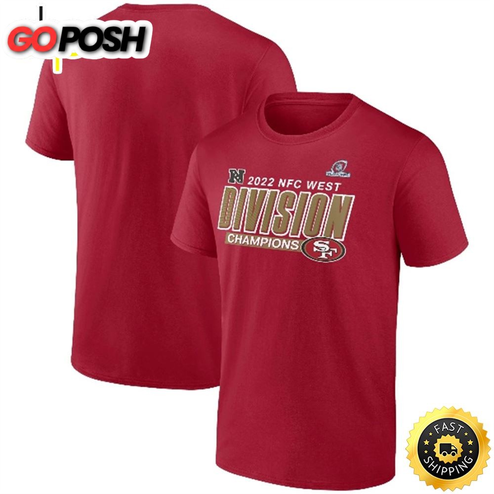 San Francisco 49ers Branded 2025 NFC West Division Champions Divide & Conquer Scarlet T-shirt