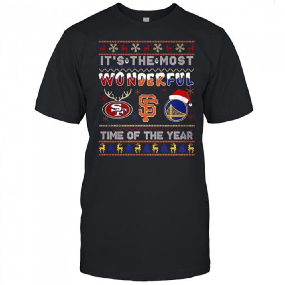san-francisco-49ers-san-francisco-giants-and-golden-state-warriors-its-the-most-6s4bdjf0 San Francisco 49Ers San Francisco Giants and Golden State Warriors its the most wonderful Ugly Christmas shirt