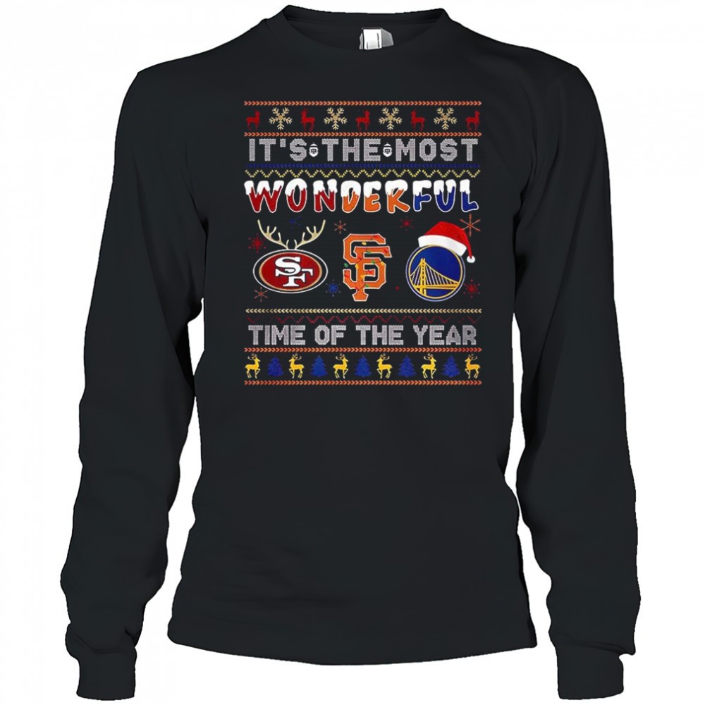 san-francisco-49ers-san-francisco-giants-and-golden-state-warriors-its-the-most-6s4bdjf0 San Francisco 49Ers San Francisco Giants and Golden State Warriors its the most wonderful Ugly Christmas shirt