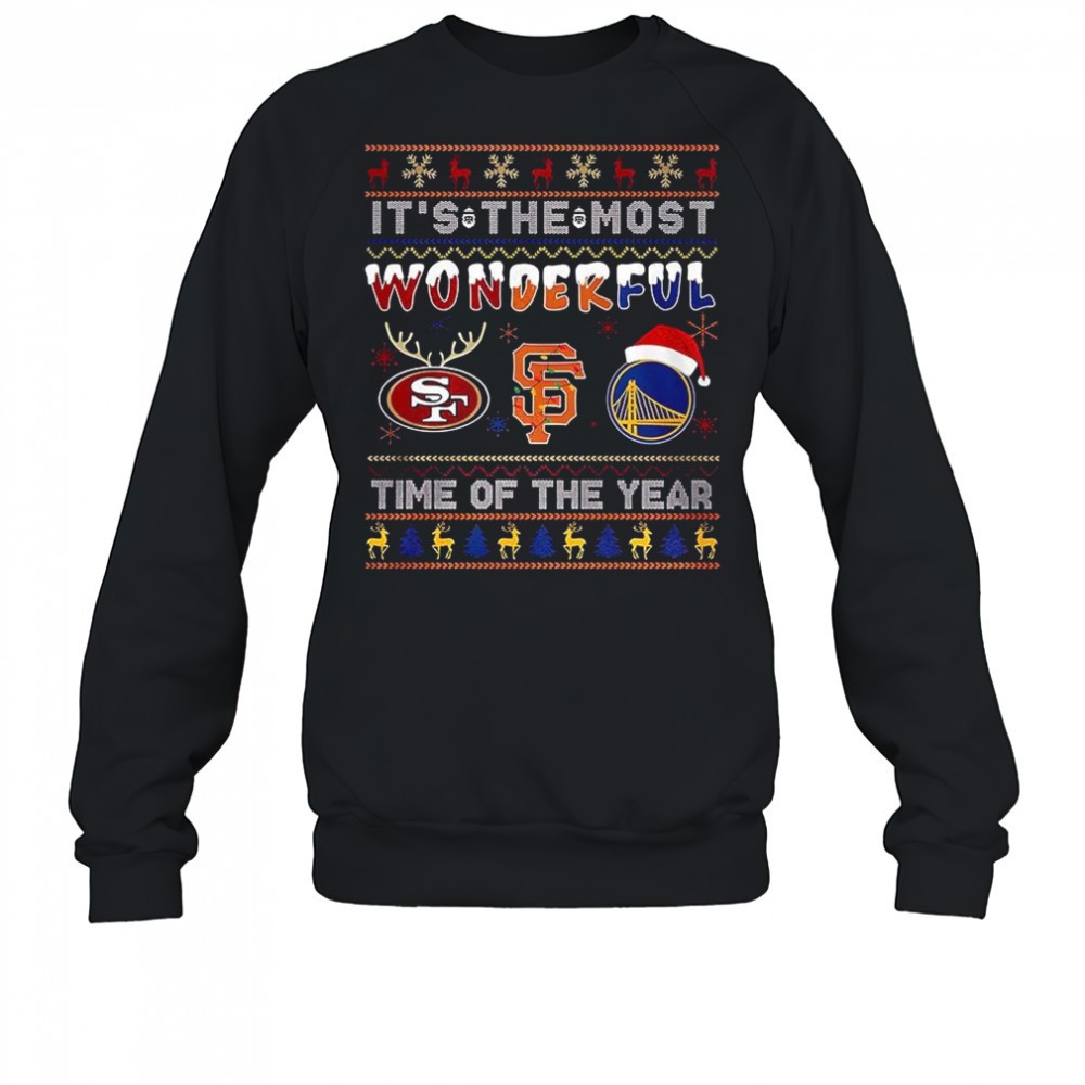 san-francisco-49ers-san-francisco-giants-and-golden-state-warriors-its-the-most-6s4bdjf0 San Francisco 49Ers San Francisco Giants and Golden State Warriors its the most wonderful Ugly Christmas shirt