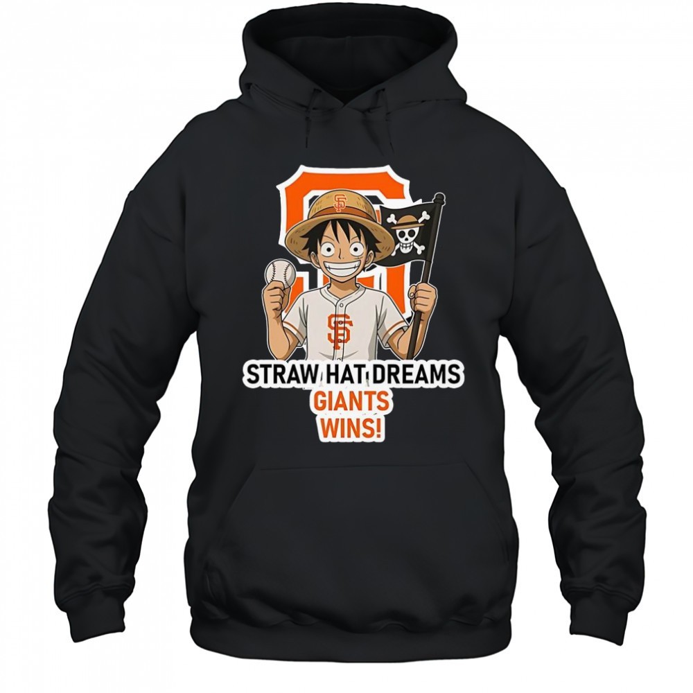 San Francisco Giants Monkey D. Luffy Straw Hat Dreams Wins T-Shirt