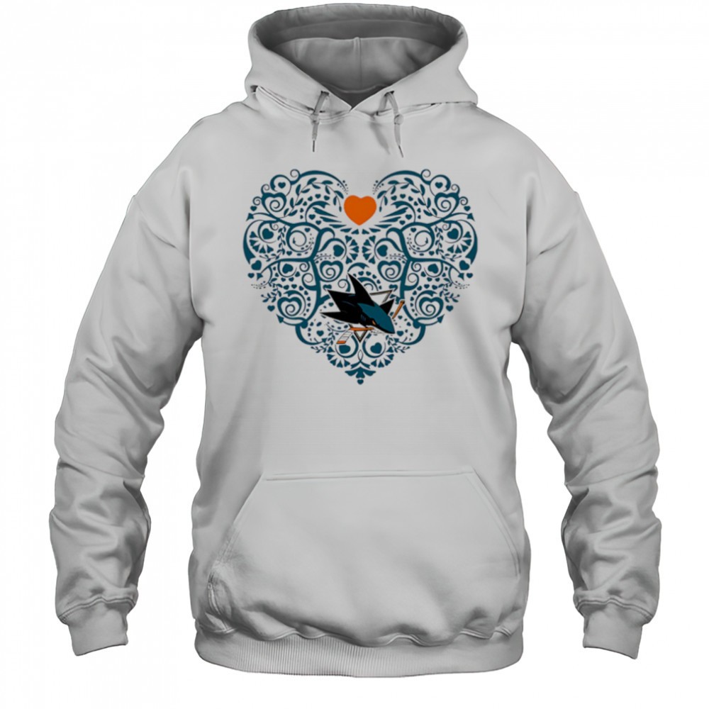 San Jose Sharks Floral Pattern Heart logo shirt