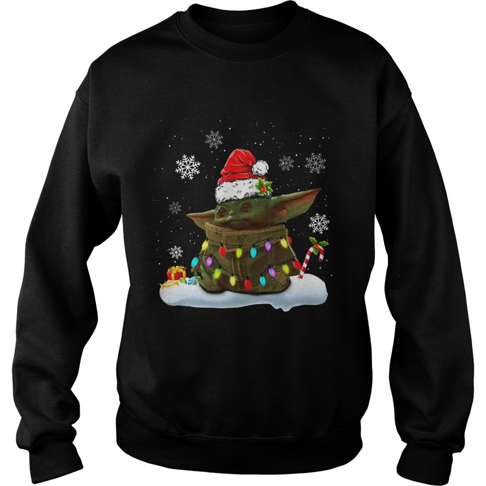 Santa Baby Yoda Christmas Light shirt