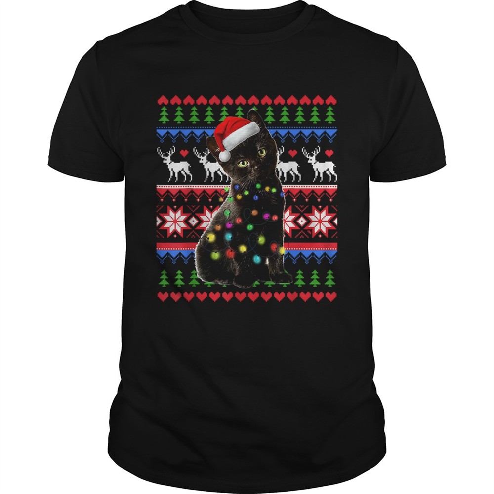 santa-black-cat-christmas-light-ugly-shirt-frwuuz5k Santa Black Cat Christmas Light Ugly shirt
