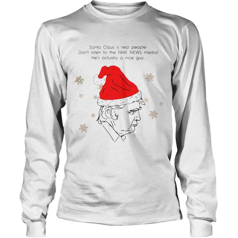 santa-claus-is-real-people-dont-listen-to-the-fake-news-media-trump-christmas-sh-e9zhdjzy Santa Claus Is Real People Dont Listen To The Fake News Media Trump Christmas shirt