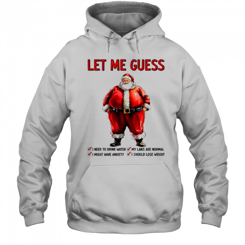 Santa Claus let me guess I need to drink water I might have anxiety my labs are normal Christmas shirt