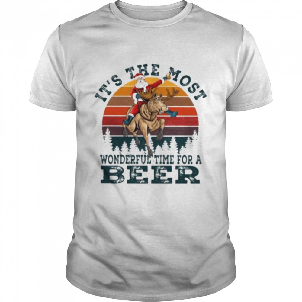 santa-claus-riding-reindeer-its-the-most-wonderful-time-for-a-beer-vintage-chris-y8pjbcqn Santa Claus Riding Reindeer its the most wonderful time for a Beer vintage Christmas shirt