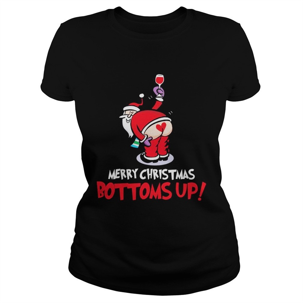 santa-claus-wine-merry-christmas-bottoms-up-shirt-77zd9ky1 Santa Claus wine merry Christmas bottoms up shirt