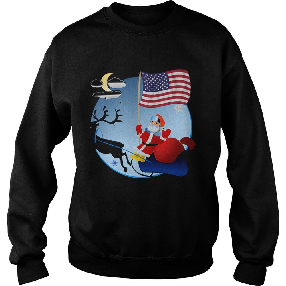 Santa Claus with American Flag shirt