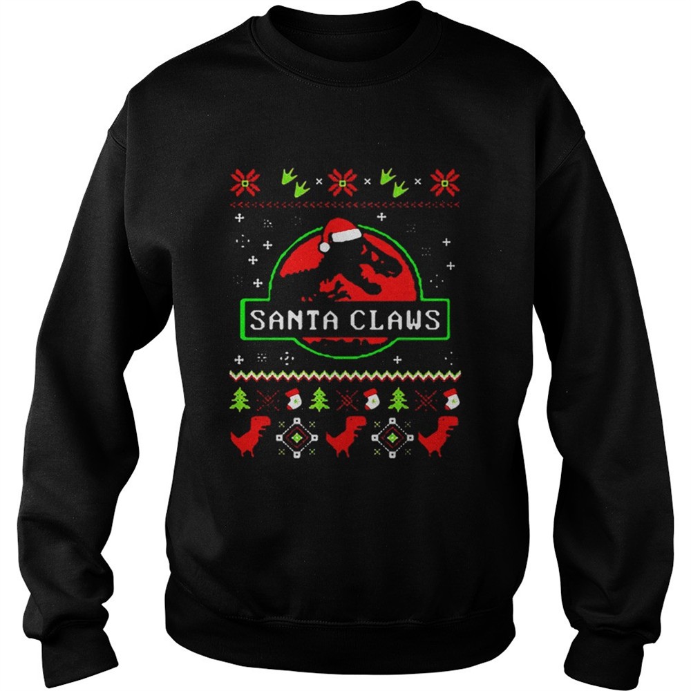 Santa Claws Jurassic Park Ugly Christmas shirt