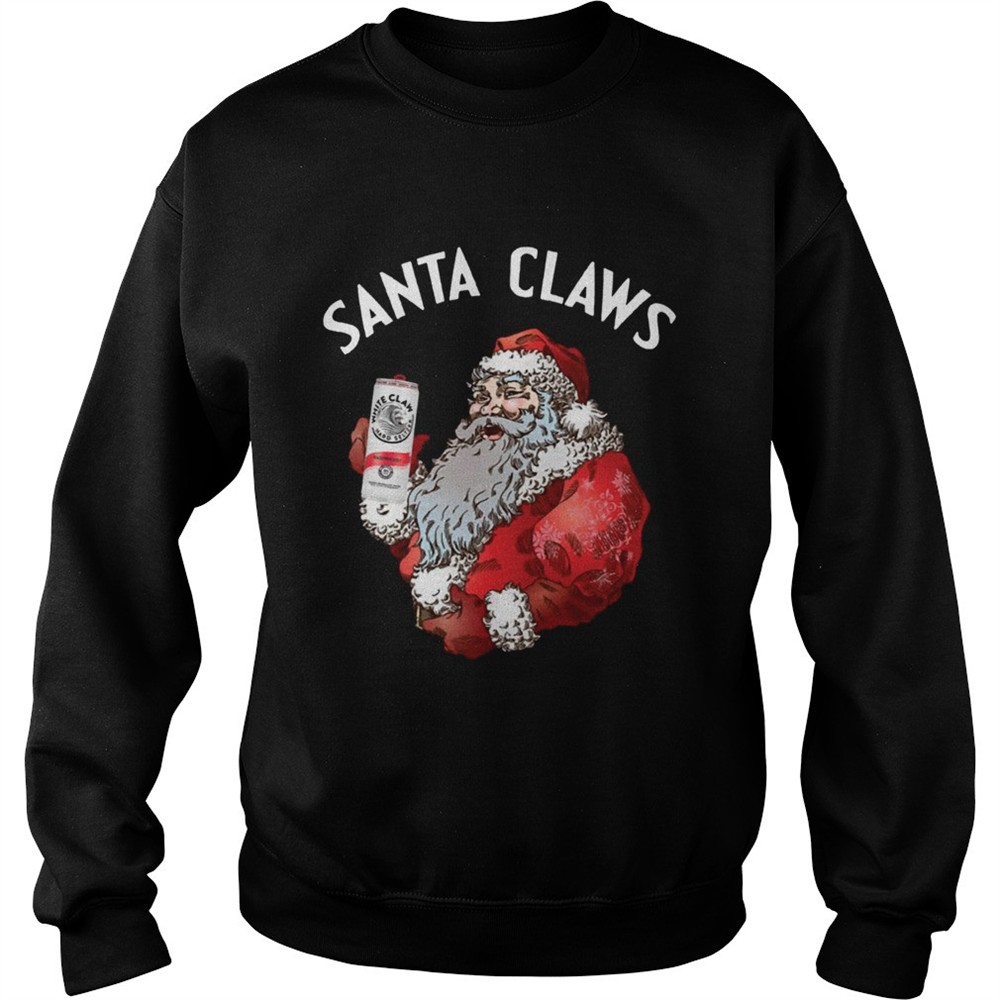Santa Claws White Claw Christmas Drinking Funny shirt