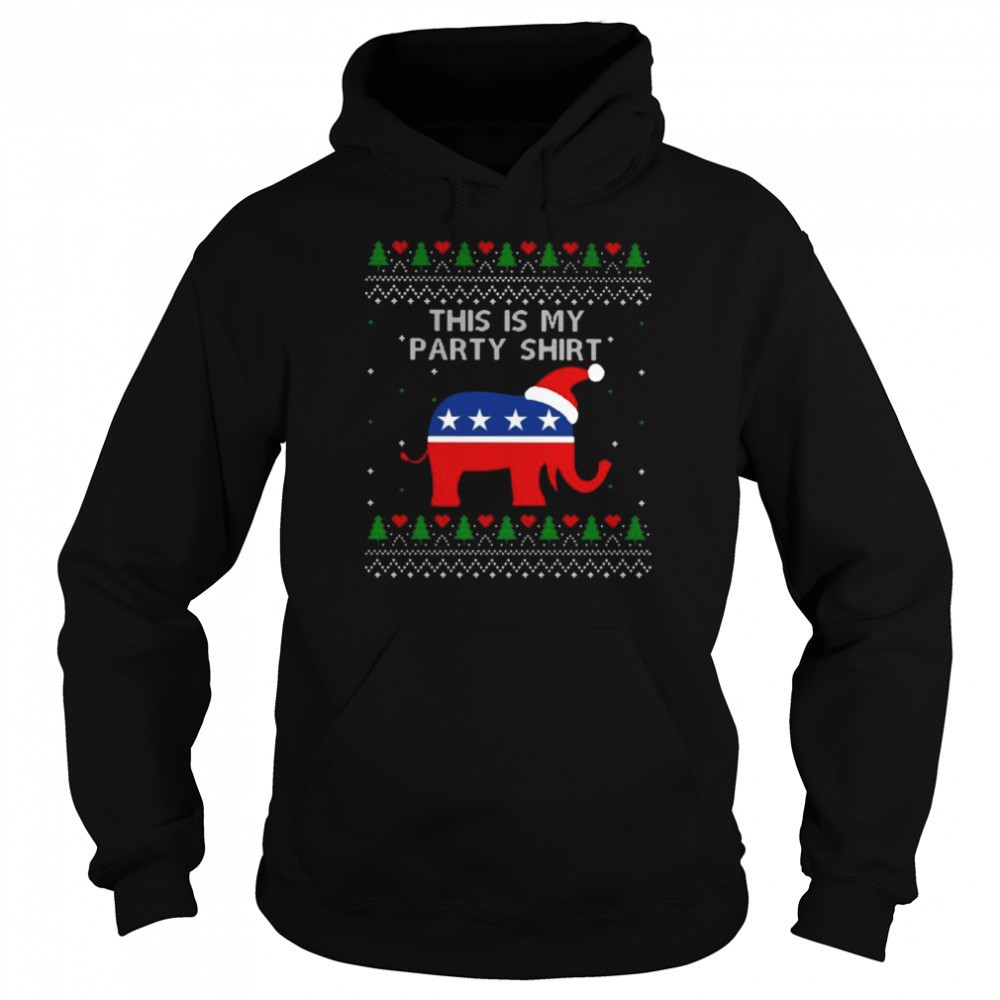 Santa Democrat this is my party shirt Ugly Christmas shirt