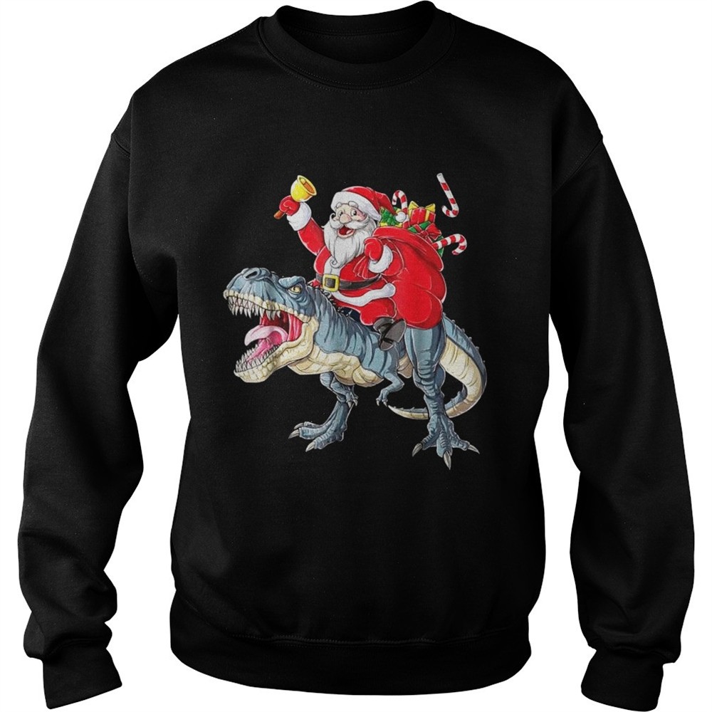Santa Dinosaur T rex shirt