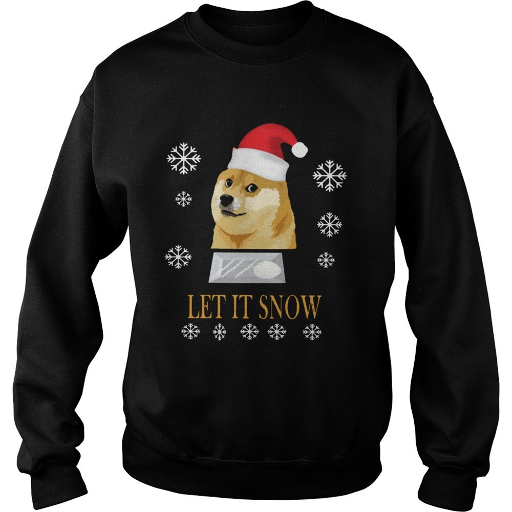 Santa Doge Let It Snow Christmas shirt