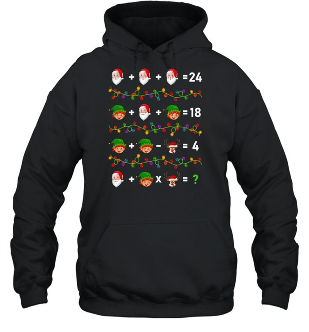 Santa Elf Operations Quiz Math Teacher Christmas Shirt