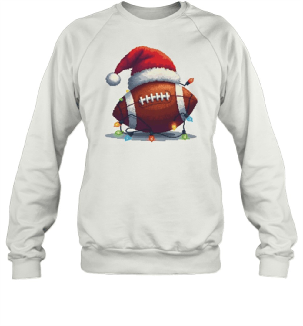 santa-football-with-christmas-lights-pixel-art-t-shirt-5zogu6iw Santa Football With Christmas Lights Pixel Art T-Shirt