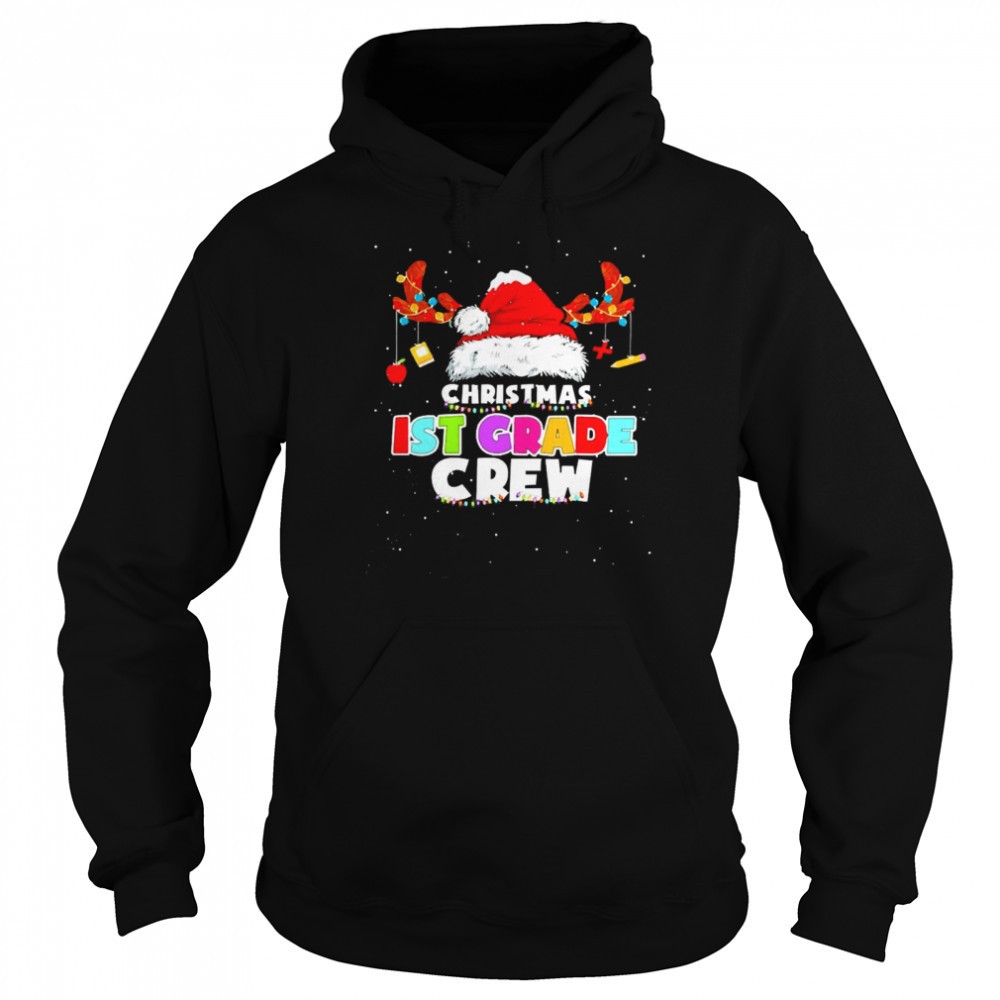 Santa Hat Christmas 1st Grade Crew Sweater Shirt